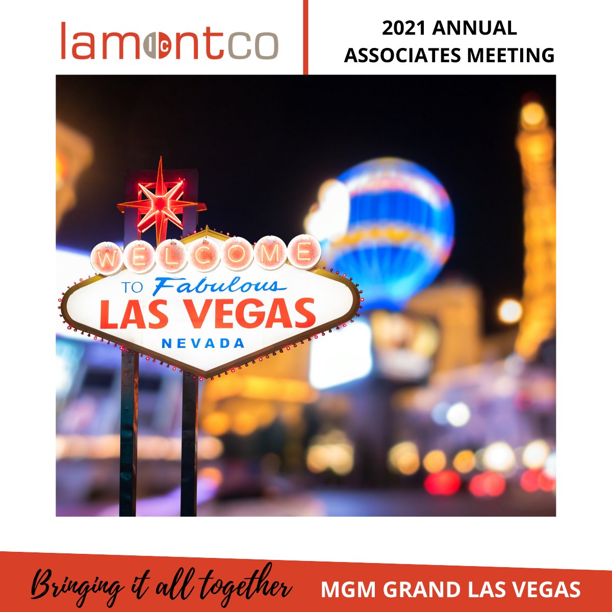 One week to go until the LamontCo Team meets face to face with Hotel, CVB and Hospitality Partners at the MGM Grand Hotel & Casino Las Vegas. 

If you are interested in attending, we have 3 spots available.

Viva Las Vegas!

#hospitalityindustry #hospitalitystrong  #mgmresorts
