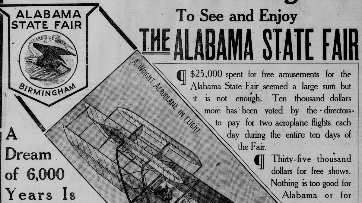 Chronicling America Historic Newspapers State Fairs Were Major Events In Rural Areas Along With The Food And Fun Visitors Saw New Technology At The 1910 Alabama State Fair It Was