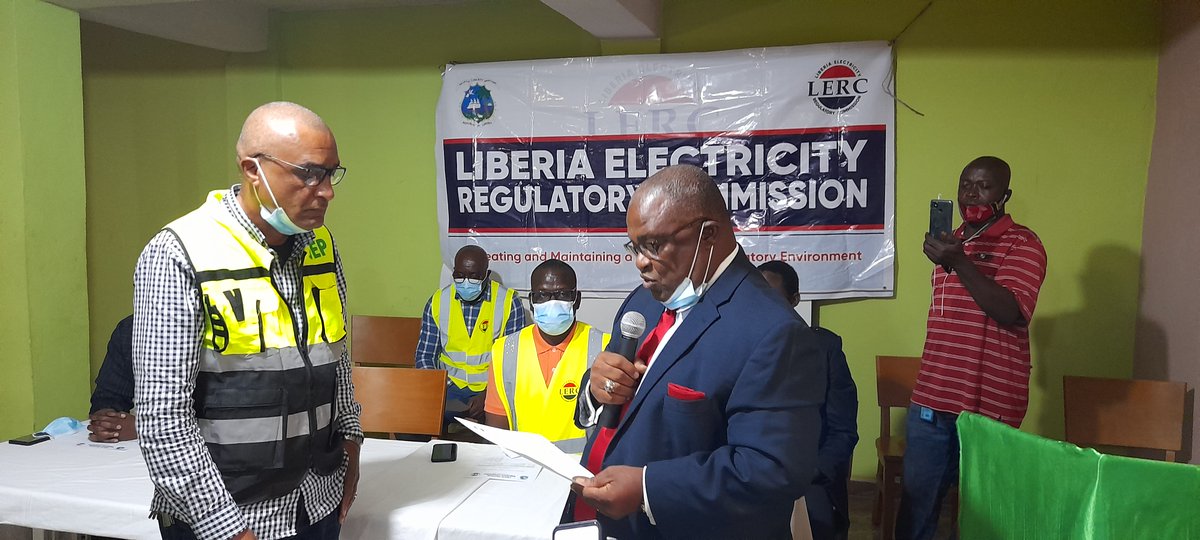 LiberiaLerc's tweet photo. Jungle Energy Power (JEP) receives LERC’s first Large Micro Utility Distribution License to operate in  Nimba County. https://t.co/LKB3oVqxGx