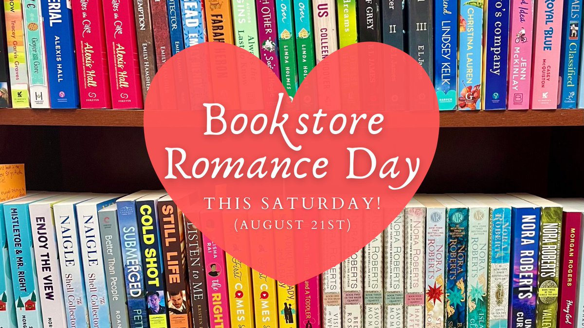 Don't forget - #BookstoreRomanceDay is THIS SATURDAY! We'll be offering champagne and mimosas, along with a few other goodies! And as an added bonus, all Romance books will be 10% off this entire week! @BkstoreRomance