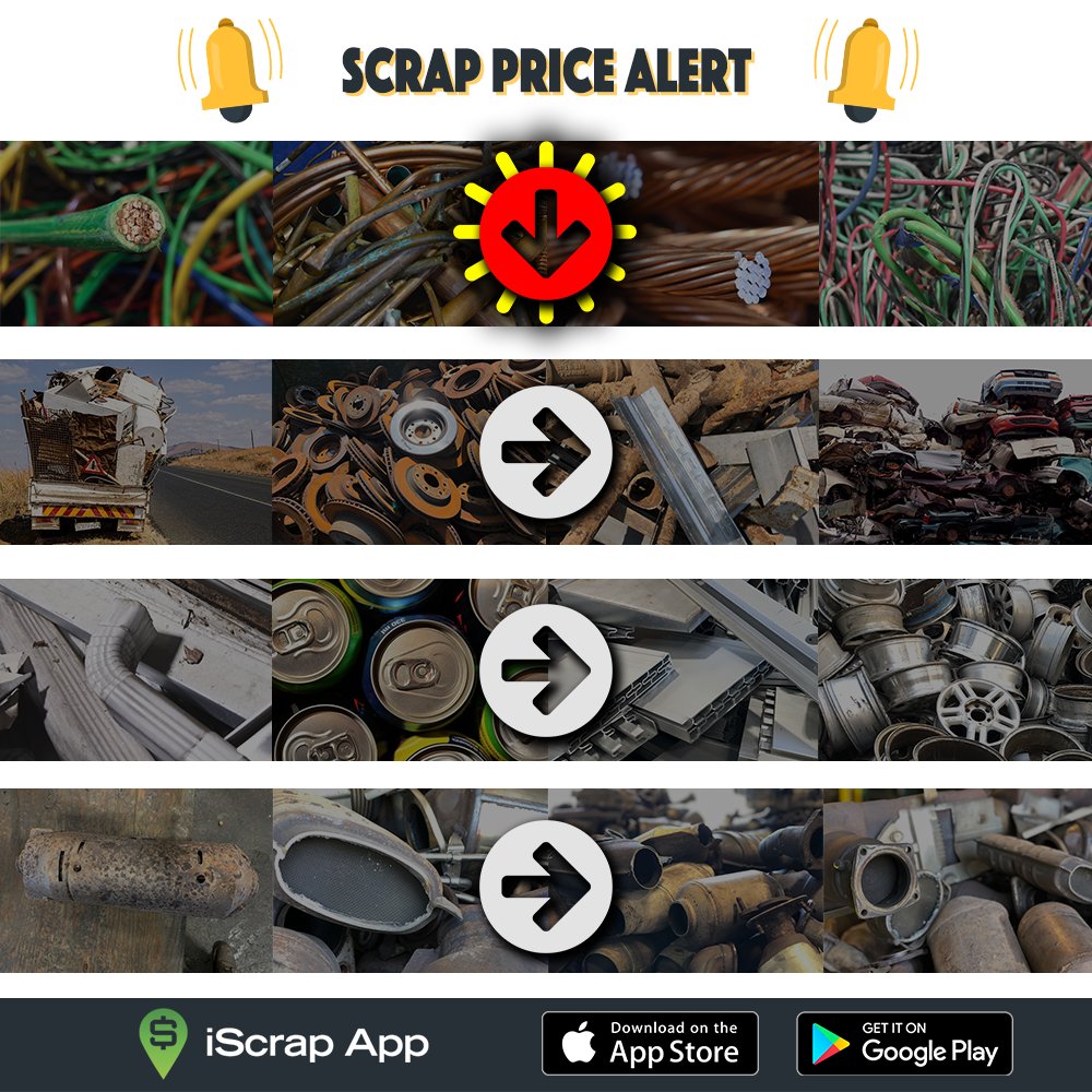 We never miss a Monday price update 🤑

🔴 Copper Avg = $3.42/lb
➡️ Steel Avg = $158/ton
➡️ Aluminum Avg = $0.53/lb
➡️ Cat Avgs

Check out more National Averages online before you sell ow.ly/PtMq50FRMk9