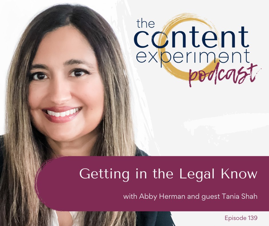 Today on the podcast, I'm talking with Tania Shah, co-founder of In The Know Legal, about how to protect your personal finances, create a client services agreement, where breakdowns happen, and why you don't need to copyright all your content. Listen in! bit.ly/2VRQcPO