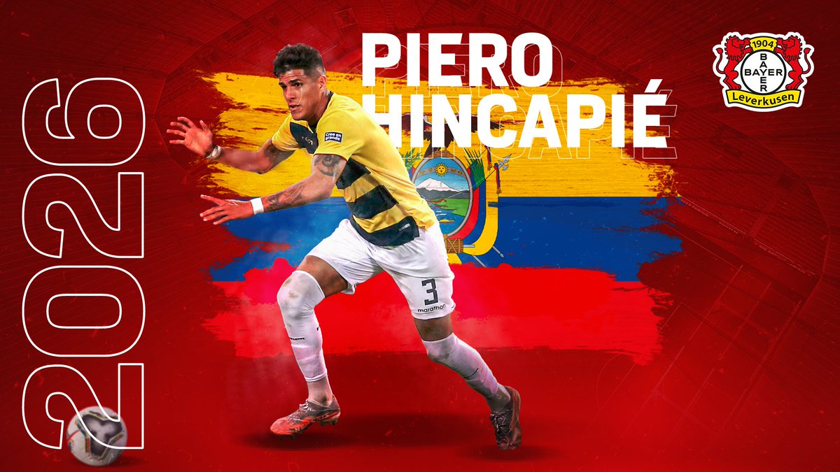 bayer04_es's tweet photo. ¡Mis panas, ya está aquí! 🟡🔵🔴 

¡PIERO #HINCAPIÉ es de #Bayer04! 🖤🇪🇨❤️ https://t.co/nshQxccA6n
