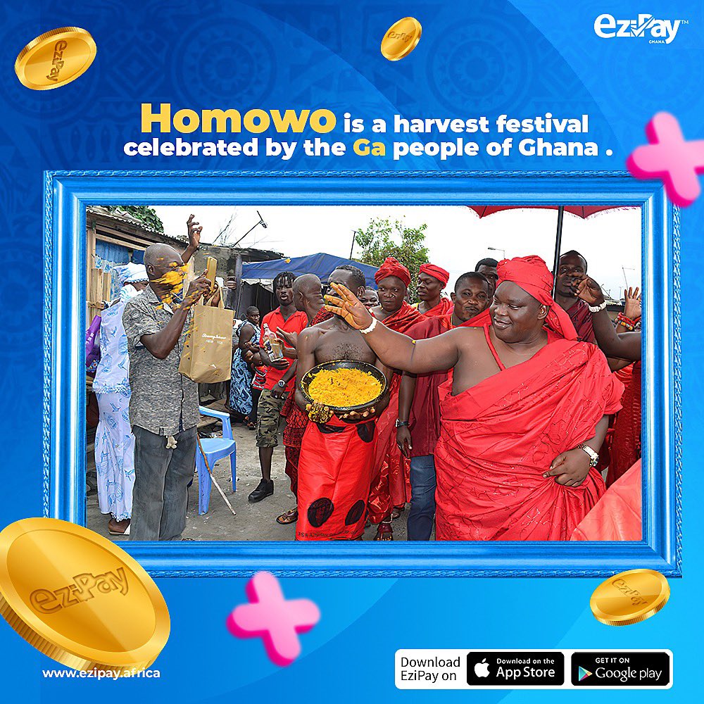ezipayghana's tweet photo. Homowo is a harvest festival celebrated by the Ga people of Ghana🇬🇭
Go the easy way, choose Ezipay
Download EziPay App here:
https://t.co/X2Nfulyu9Y
#paywithezipay
#ezipay
#ghana🇬🇭
#onlinepayment
#onlinepaymentgateway
#recievemoneyfast
#recievemoneyonline
#instanttransfer https://t.co/opSWTgJ8oe