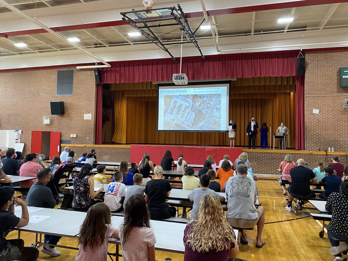 Mr. Ascione and Mrs. Meadows speaking to our incoming 6th graders. Here at <a href="/CorkranMSAACPS/">CorkranMSAACPS</a>