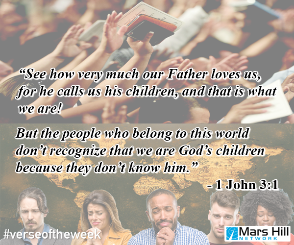 marshillnetwork's tweet photo. #verseoftheweek #marshillnetwork #hopeinthejourney
1 John 3:1 "See how very much our Father loves us, for he calls us his children, and that is what we are! But the people who belong to this world don’t recognize that we are God’s children because they don’t know him." https://t.co/0e2UEeiTc3