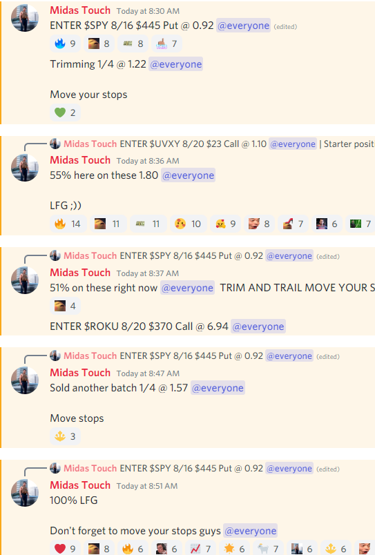 GHCBSC's tweet photo. Our #TAEWAY 🔱 members catching the $SPY short at the BEGINNING of the move #timestamped https://t.co/yuHulm6B3O