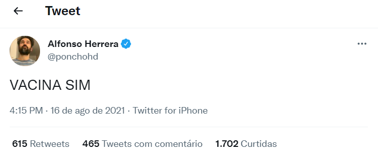 Entretetizei_'s tweet photo. Após micão de um certo @, Maite Perroni e Alfonso Herrera provam que são perfeitos e postam apoio à vacina!

Nossos orgulhos, sim ou claro?! https://t.co/hBTAmNkTXv