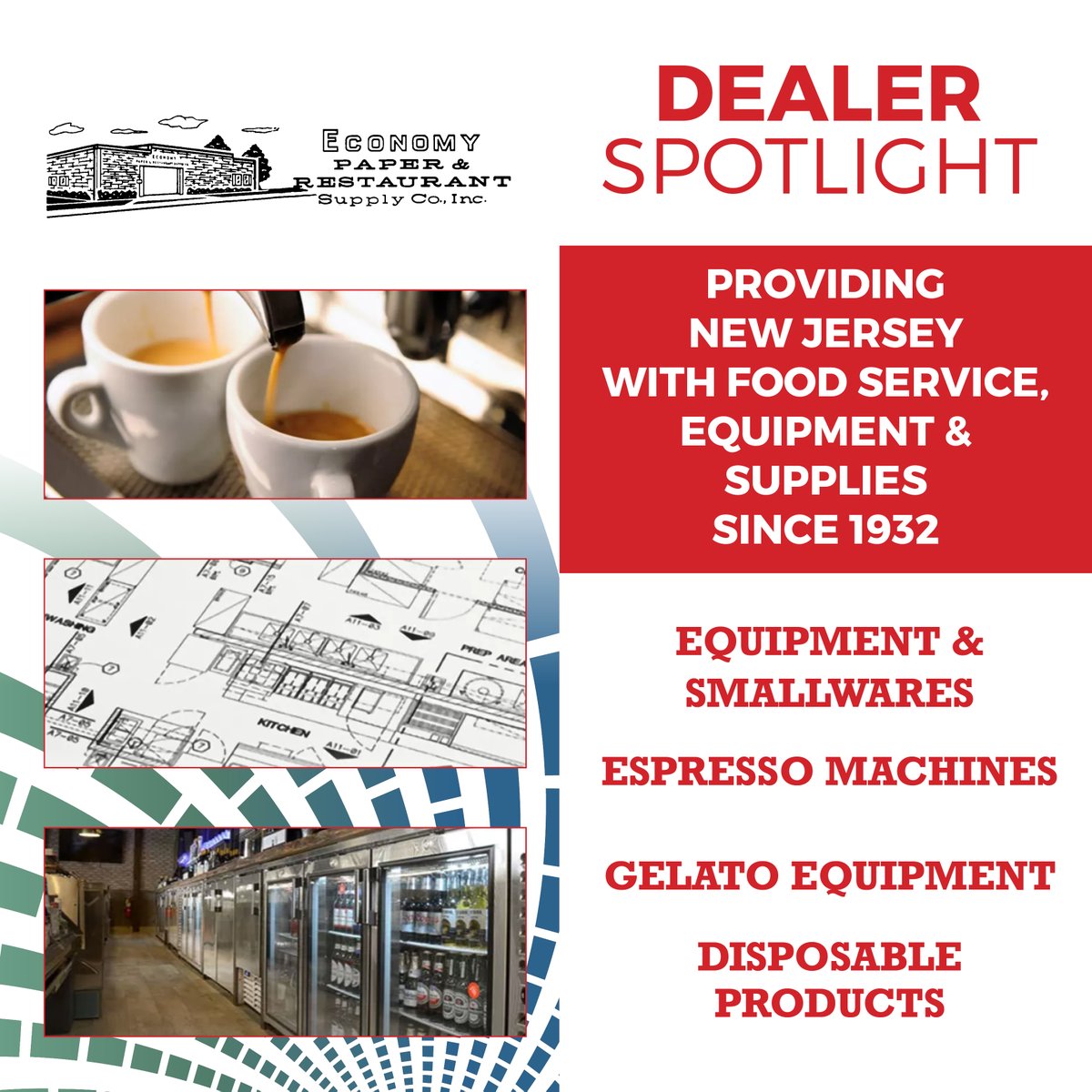 Based out of New Jersey, our dealer Economy Supply has been serving a multitude of industries since 1932. From food service supplies, espresso &amp; gelato equipment, disposables &amp; more, they are the go-to spot in the tri-state area. For more info: bit.ly/3BRQPZN
