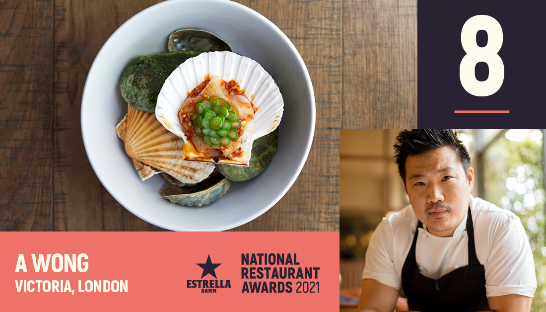 In at number eight is Andrew Wong’s eponymous Victoria restaurant A Wong, which showcases the scope and intricacy of Chinese cuisine in truly thrilling fashion. Wong has also been named Chef of the Year @RitterCourivaud @EstrellaDammUK @awongSW1 #NationalRestaurantAwards
