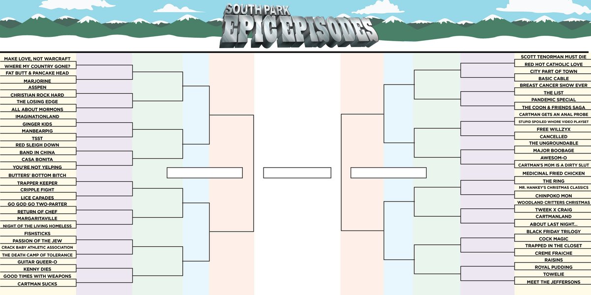 What episode will win the South Park Epic Episodes tournament? 