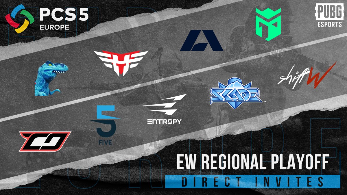 The following squads have been directly invited to participate in the #PCS5Europe Europe West Regional Playoff. See you on the Battlegrounds! 🍗

📰: pubg.info/pcs5ewdirect