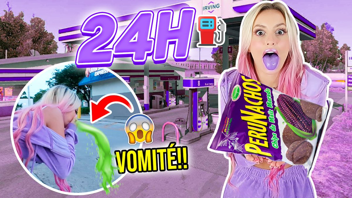 A petición de ustedes!!!💜 Pasamos 24 horas COMIENDO MORADO en Gasolineras🔥🔥🔥 Este reto estuvo extremo... De hecho no terminó PARA NADA bien😩 Córranle a verlo bit.ly/37Rj9xi 🎥