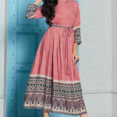 Women's Poly Cotton Stripe Mid-Length Dresses