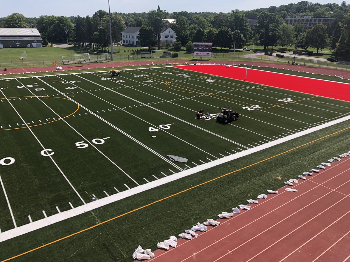 AcadiaAthletics's tweet photo. Monday morning and a glance at Raymond Field. Seems like all is good to go. Can’t wait for end zone lettering and the 🅰️ at centre field.
.
#ReturnToSport #GoAcadiaGo #BackInAxeTion https://t.co/NNxBJyjjXY