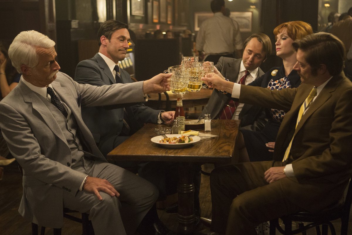 Time to throw one back. 🍺 Watch all seasons of #MadMen now on @AMCPlus. Get started at amcplus.com/mad-men.