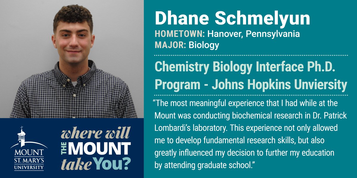 Dhane's passion for science began at a young age, fascinated by plants and animals. His time at the Mount answered his questions about how and why these organisms function. Now, he's furthering his education and utilizing his lab research skills <a href="/JohnsHopkins/">Johns Hopkins University</a>. #MountGradMonday 🎉