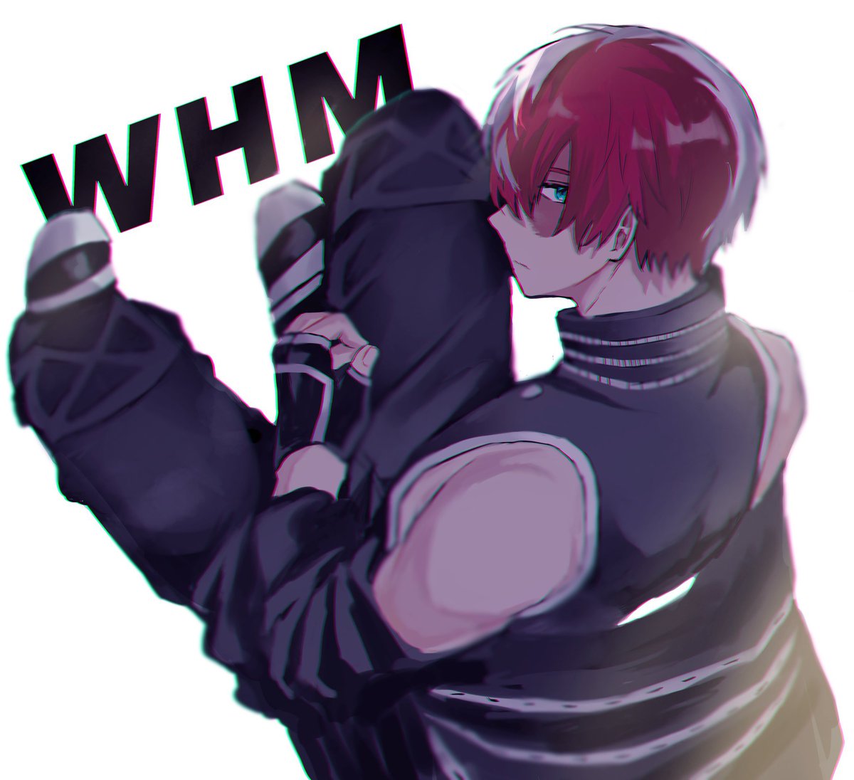 todoroki shouto 1boy male focus red hair solo burn scar blue eyes scar  illustration images