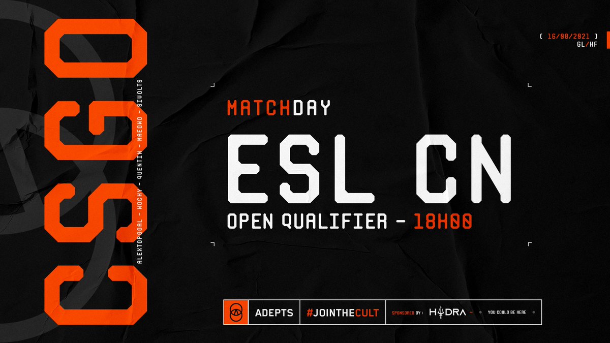 ADEPTS_TEAM's tweet photo. OKAYYYYYYYYY LET'S GOOOOOOOO
https://t.co/U2ks6VuFGT
Cast par @ZaReKCSGO ici :
👉https://t.co/oYPGLF38pL
#JoinTheCult #GoAdepts https://t.co/tPJSB68i1Z