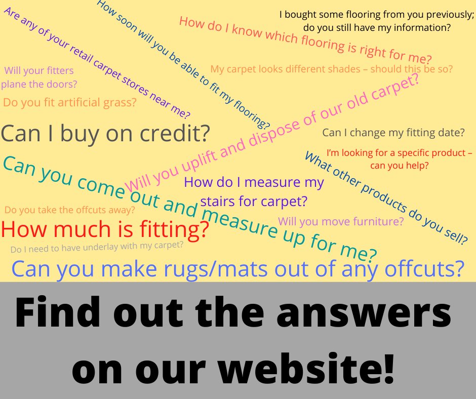 Are you wondering any of these questions yourself? Well don't worry we have the answers in store if you wanted to either pop in and ask or simply give us a call. Or check out our website thecarpetstop.co.uk/frequently-ask…