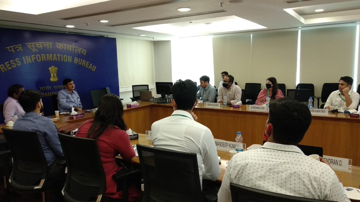 iis_now's tweet image. On our first visit to @PIB_India, we interacted with Sh. Jaideep Bhatnagar @DG_PIB, Pr. DG, PIB and other senior officers who gave us insights on PIB and its functioning. We explored various techniques of information dissemination and functioning of PM Unit as well.
#IISTraining