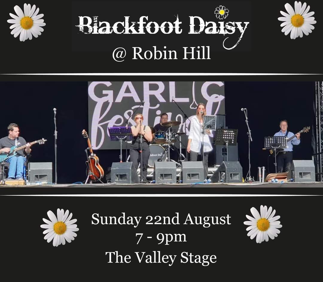 GREAT NEWS!

We are back at @RobinHillIW this Sunday as part of their Sky High event.
This time we'll be playing on their Valley Stage from 7-9pm. We're super excited! Hope to see you there!