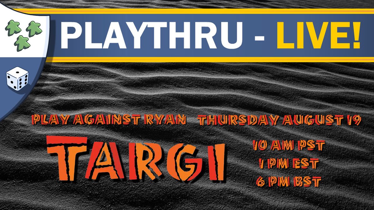 Come play the 2-player game Targi live against Ryan this Thursday, thanks to the brand new Player Picker 9000:

nightsaroundatable.com/2021/08/16/tar…

#boardgames <a href="/KosmosGamesUK/">Kosmos Games UK</a>