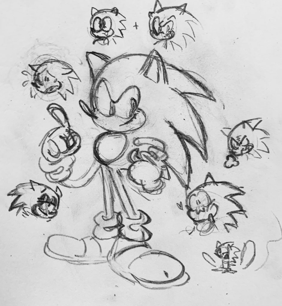 i combined the traits i like of classic and moderns design to create my take on sonic 