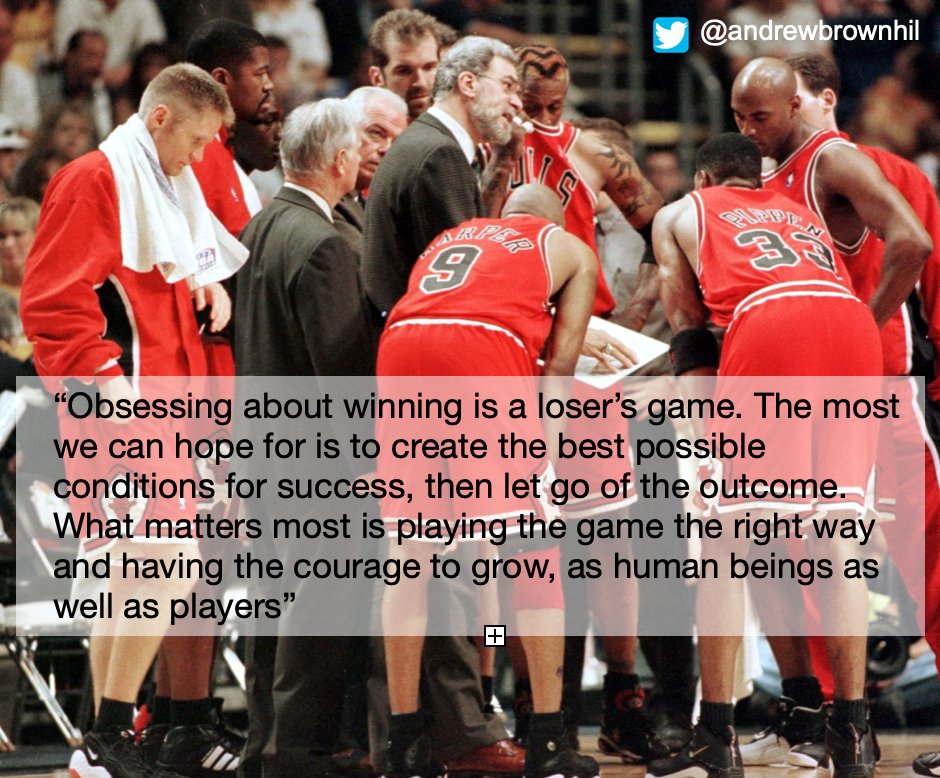 Phil Jackson on what really matters👇
🗣"Obsessing about winning is a losers game. The best we can hope for is to create the best possible conditions for success, then let go of the outcome... Have the courage to grow as human beings as well as players."