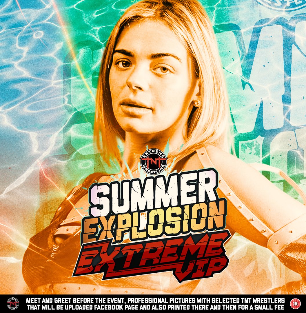 TNTExtremeWres's tweet image. Next in our #SummerExplosion #ExtremeVIP Meet and Greet we have the TNT Women's Champion, @LizzyEvo8! 

Get your photo with the champ and others as well as an exclusive match with your VIP ticket! 

☀️GET YOUR TICKETS NOW☀️
wtlive.wrestlingtravel.org/event/summer-e…