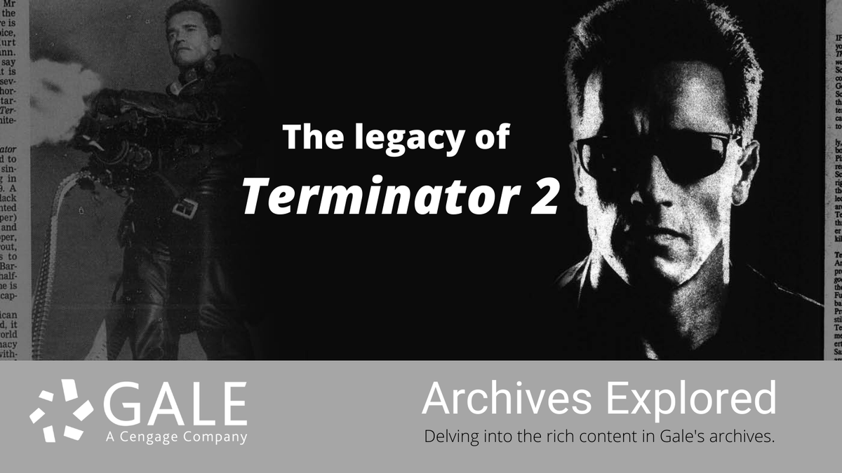 GaleAcademic's tweet photo. #Terminator2 released #OTD 16 August 1991 (in the UK). Many thought it would change film-making forever. 📽️🎞️What was its legacy?
Check our new #ArchivesExplored page which includes numerous links to fascinating articles from Gale's #archives!
>>https://t.co/ag5ldJzmz4 https://t.co/3B5XP20gcC