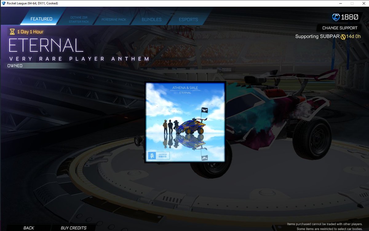 ExplainingSubP's tweet image. I bought @Athena &apos;s player anthem with code SUBPAR to share the love! I also bought the rocket pass with that code which makes me better than you 😜mwuhahahahaha