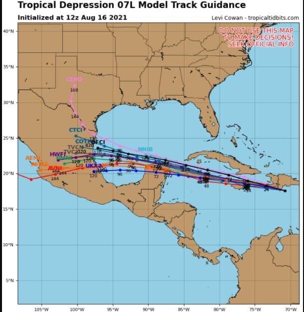 PeninsularPulso's tweet photo. #Climaconpulso  

La depresión tropical “Grace” se enfila a la península de Yucatan, se espera que toque la península de Yucatan para el día jueves y su trayectoria se pronostica que pase a 60 km de puerto progreso https://t.co/ZmEC6noC05