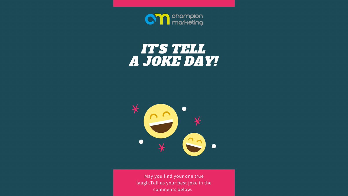 Tell us your best joke in the comments below… #TellAJokeDay #mondaythoughts