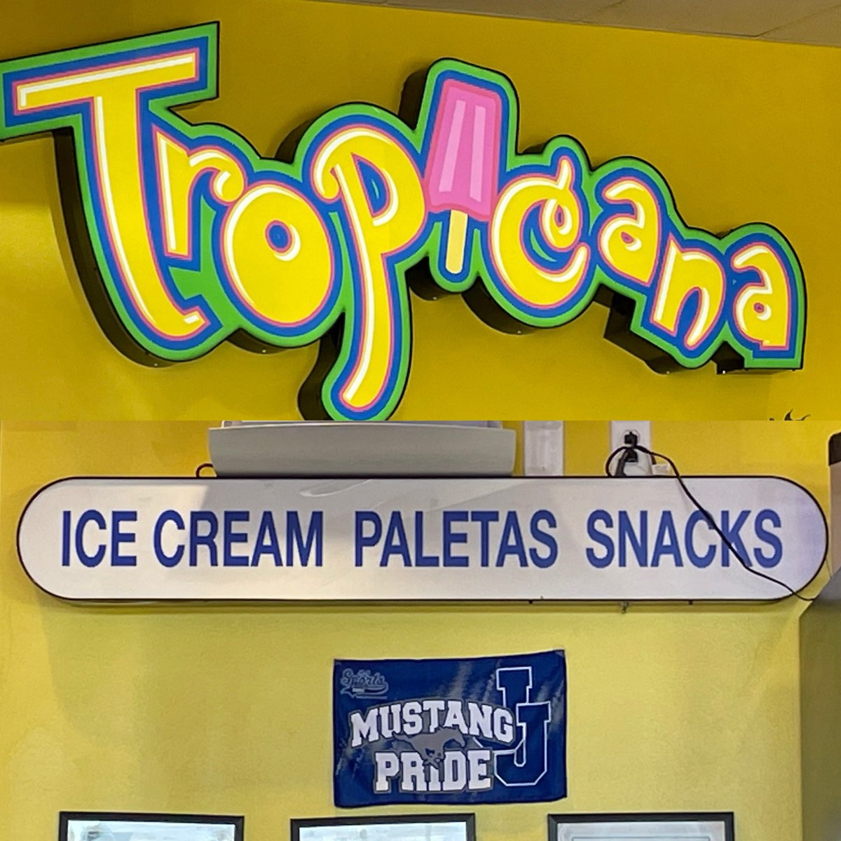 Amazing neighborhood business in the area showing off their Mustang Pride thanks to <a href="/A1SportsCenter/">A1 Sports Center</a>. I recommend the coconut   horchata &amp; Dorilocos. 2021 Marbach Food Tour <a href="/Mrs_JFigueroa/">Mrs.JFigueroa</a> <a href="/BigDoza51/">Daniel Mendoza</a>