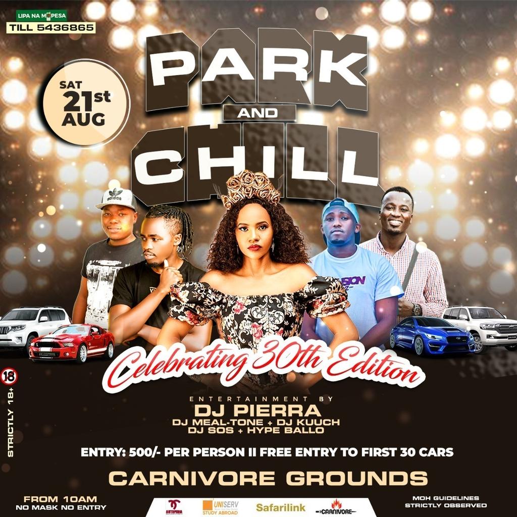 MrSherehee's tweet photo. Are you ready for the 30th Edition of parknchill🥳🥳!!!? Tag your squad come let's have fun

No Mask No Entry

@PierraM @djmealtone @VickyFidash @MagameLuvai @hypeballo @Kuuchthedeejay

Powered by
@UniservEd @autopedia_inc @flysafarilink 

#ParknChill https://t.co/GpXxlEvHul