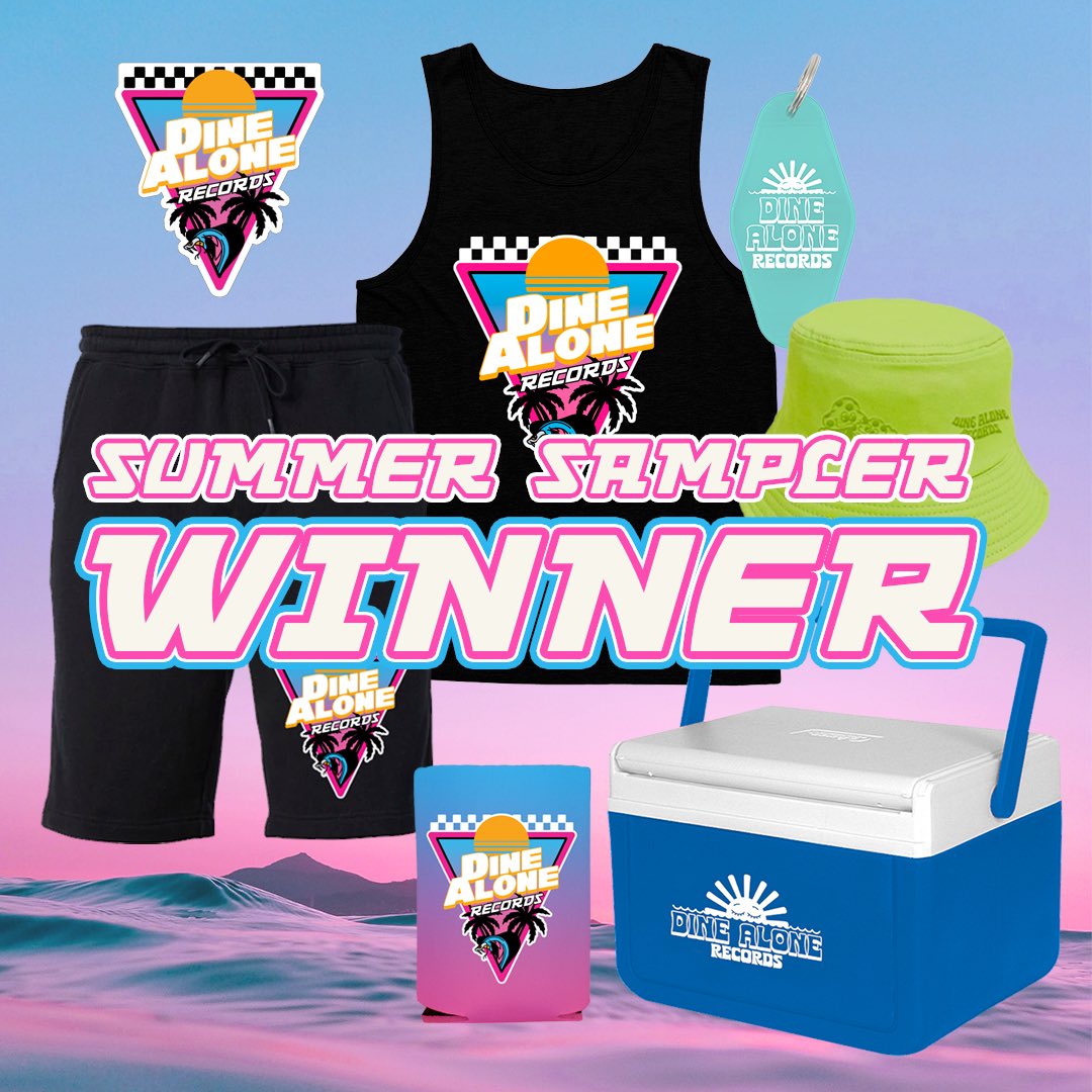 dinealonemusic's tweet photo. 🎊 WINNER 🎊 
Congrats to Jen Dell for winning our summer Merch giveaway! Thank you to everyone who entered our Summer Contest. Luckily you can still listen to our summer sampler playlist on our @spotify to continue enjoying the good vibes 🎶 ☀️ 

#summersampler #summervibe https://t.co/jBytSS3rY1