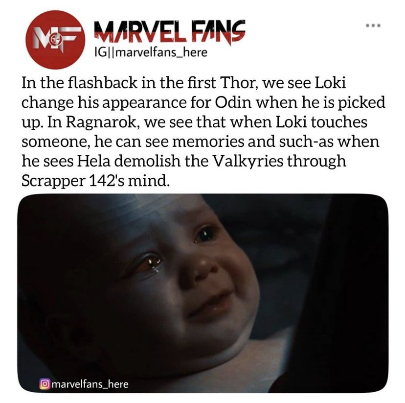 I was always a bit annoyed that Loki and Hela looked similar and Thor didn’t when Loki was the adopted one, but this theory actually makes some sense so I’m going along with it. https://t.co/fPoOkS2zeP