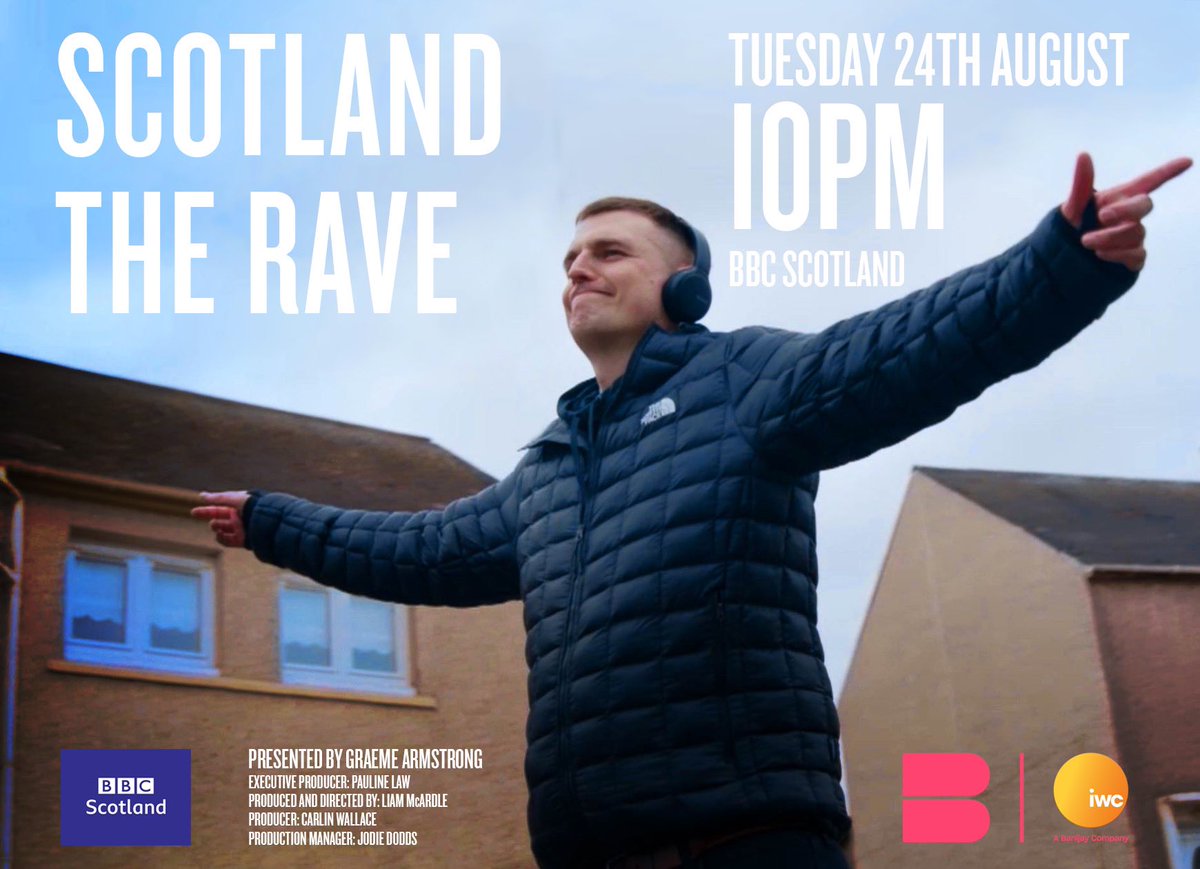 G_Armstrong21's tweet photo. ‘SCOTLAND THE RAVE’

Meet the pioneers of Scottish rave culture. DJs, dancers, drugs experts, promoters, PCDJ legends and the ravers who lived it🍭 HWFG

BBC Scotland- 
Tues 24th Aug at 10 pm 

#ScotlandtheRave https://t.co/oosfZs5m0f