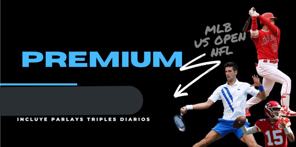 AceConJess's tweet photo. Quieren ingresar al premium desde hoy?
Mes y medio por el costo de un mes

Que incluye?
•picks de MLB, NFL y del US open
•parlay triple diario
•manejo de bank

Para mas info mándenme mensaje! https://t.co/eHsgj79cLp