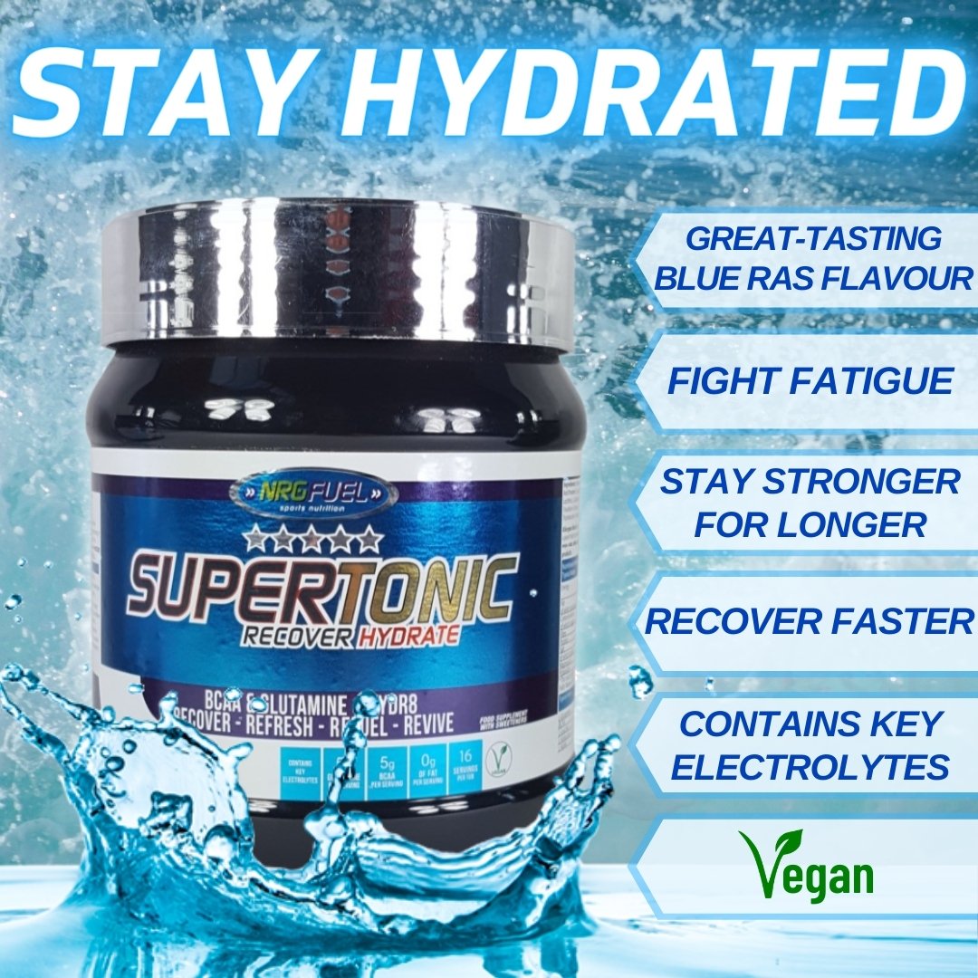 5g BCAA
5g Glutamine
0g Fat
Suitable for vegans

Keep your body powered-up throughout the day with our Supertonic! The delicious recovery and hydration formula is perfect to take before, during or after training, or can simply be taken throughout the day to stay refreshed!