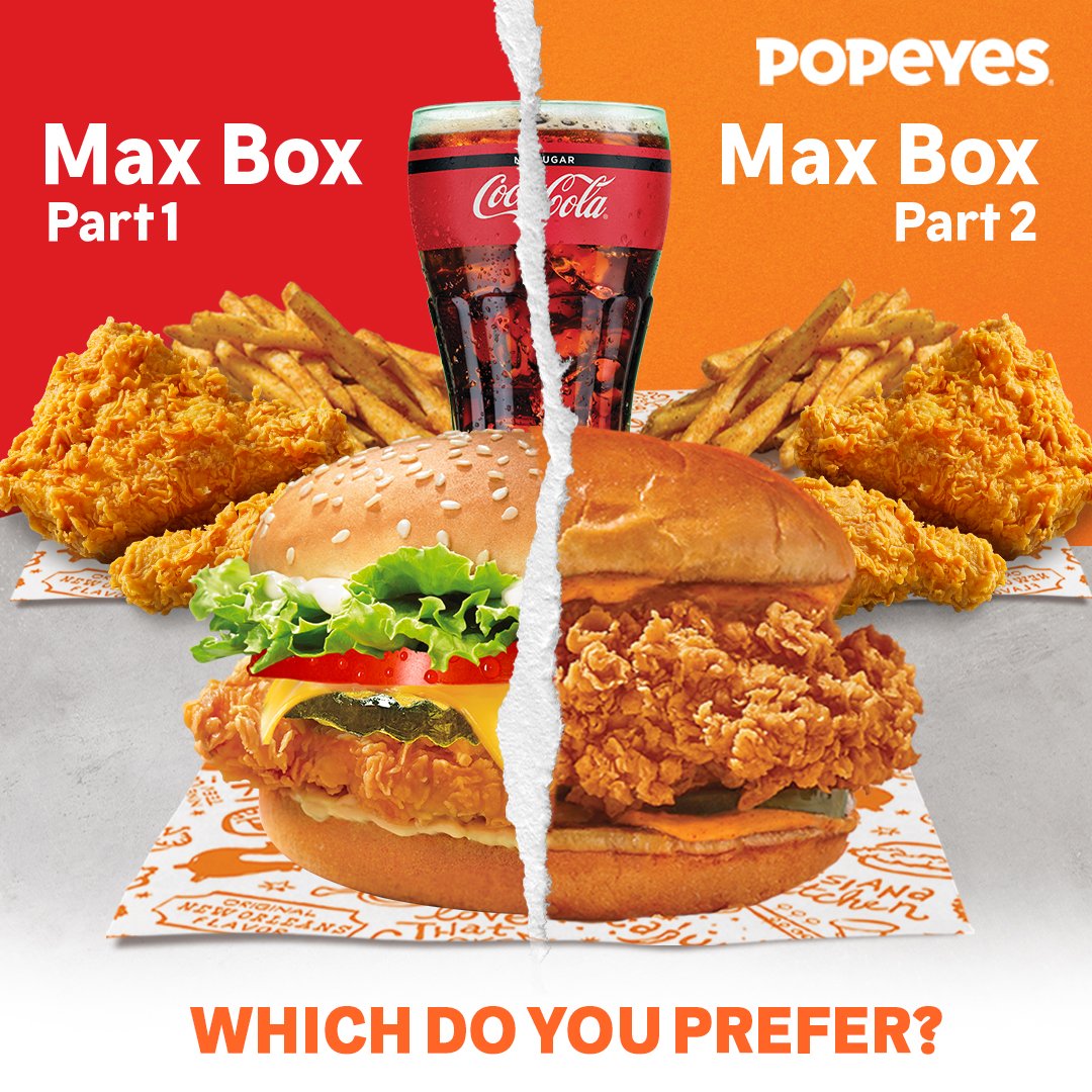 Popeyes Jamaica on Twitter "MAX BOX Pt1 OR MAX BOXX Pt2!! Do you