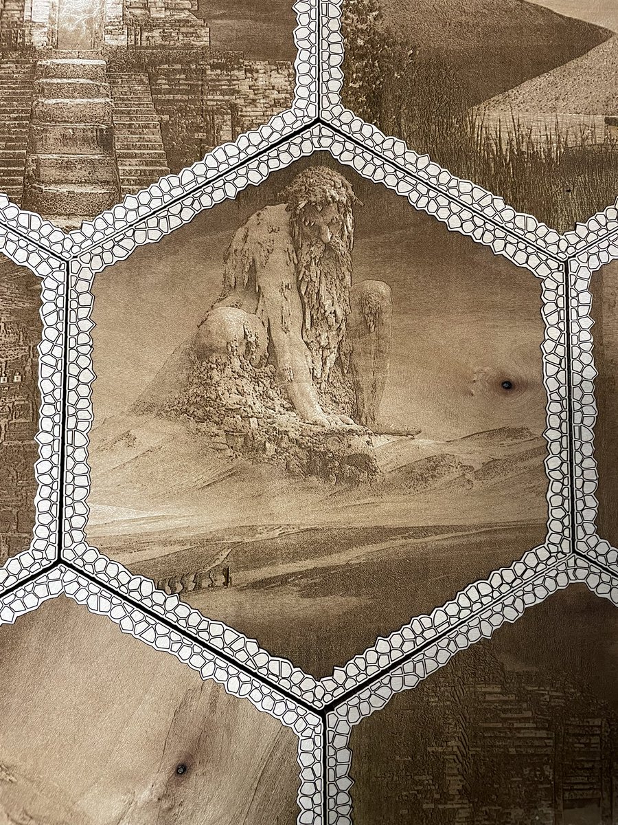 Working on a modular wooden tapestry with 8 inch wide hexagons of adventurous scenes. What do you think?
Also check out the sale currently running on my other wall art at: craftykrakenemporium.com  #fantasyart #wallart #walldecor #dnd