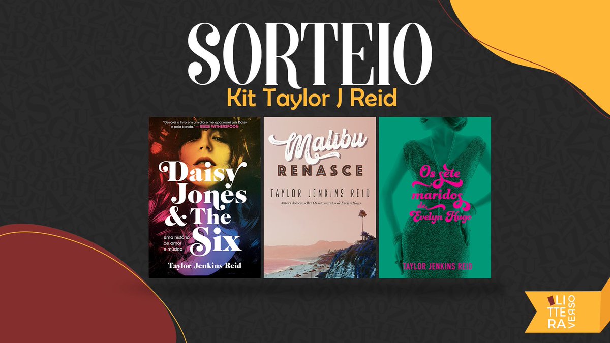 litteraverso's tweet image. ⚡️ SORTEIO #1AnoLitteraverso ⚡️
 
Quer concorrer a um Kit TJR com "Malibu Renasce", "Daisy Jones and The Six" e "Os sete maridos de Evelyn Hugo"? Basta:

✨ Seguir @litteraverso
✨ Dar RT sem citar neste tweet

Resultado 21/08 💛 Boa sorte!