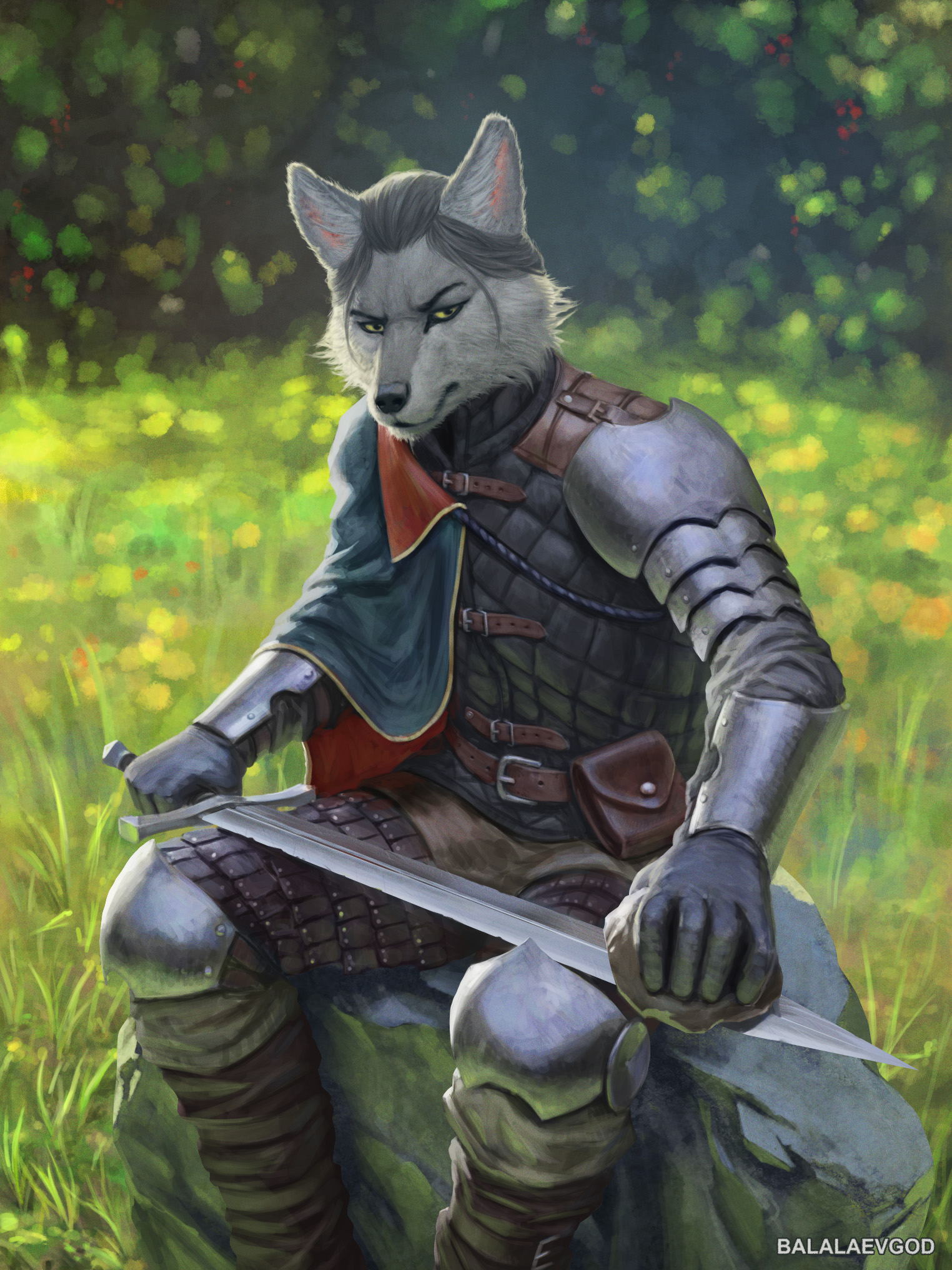 anthro wolf soldier