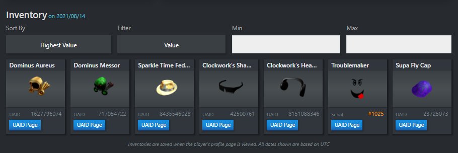 RBLXTradingNews's tweet photo. User "votiage" has been terminated with 5.6m including Aureus, Messor, STF and more.
Inventory History: https://t.co/CmBgjCL9TR https://t.co/WRkNBuksIP