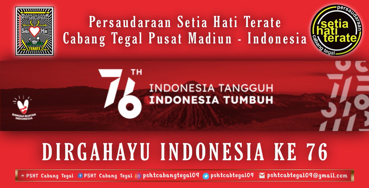 pshtcabtegal09's tweet photo. Dirgahayu Indonesia ke 76

76 Tahun : Indonesia Tangguh, Indonesia Tumbuh

==================

Wayahe kembang Terate Mekar 🌱
Menuju 100 Tahun PSHT
1922 - 2022 https://t.co/zNkHLJ3YfE