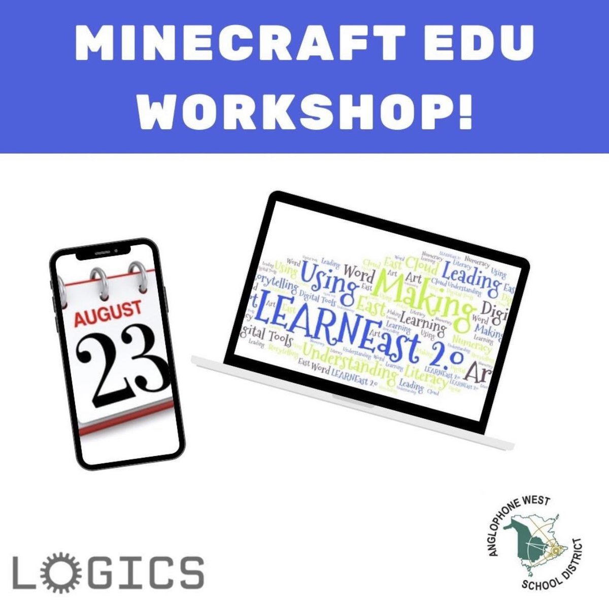 LOGICSAcademy's tweet image. Reminder! Join us at the @LearnEAST conference this year! We’re running a workshop on an Introduction to #MinecraftEDU on August 23rd from 1:30-2:30 PM EST / 2:30-3:30 PM ADT. #LearningUnmasked Link to register: logicstechnology.eventbuilder.com/event/48682