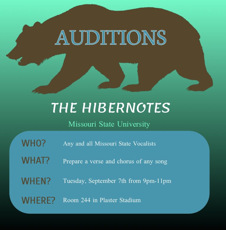 hibernotesmsu's tweet image. We are so excited for this upcoming school year. Here is the information about auditions to be in our group. Share this with anyone who may be looking for something to get involved in on campus!