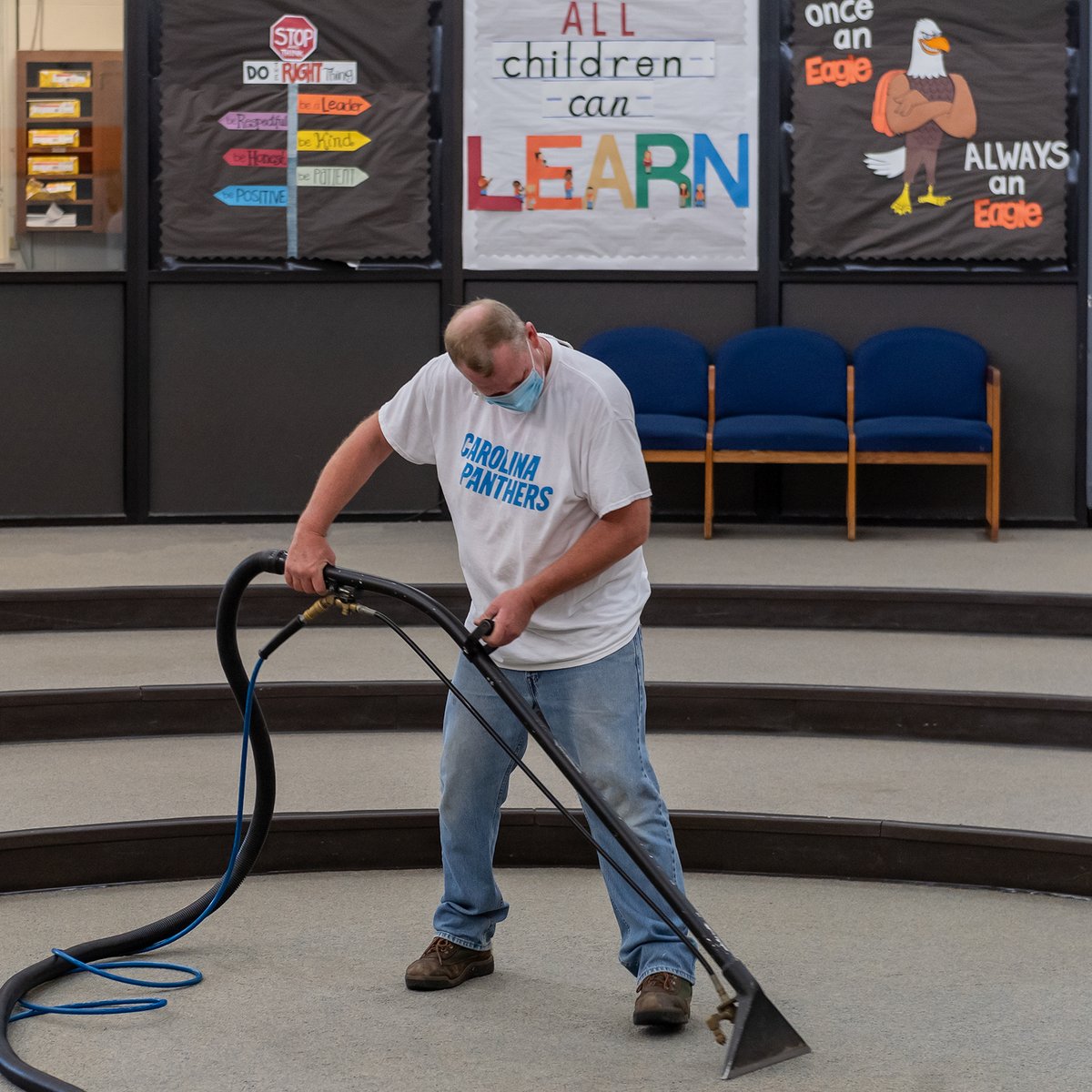 ncpublicschools's tweet photo. Today we salute school custodial staff across the state! Our behind-the-scene heroes keep our schools clean, safe and operating smoothly. We’re so grateful for your tireless dedication to our schools. Thank you for helping #NCPublicSchoolsRiseToShine. We appreciate YOU! https://t.co/VhSJBRSXiy